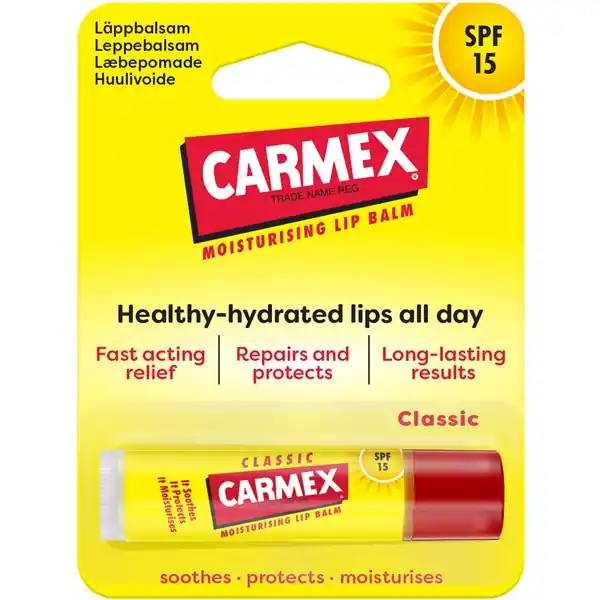 Carmex Lip Balm Classic Stick SPF15 Korkea Laatu