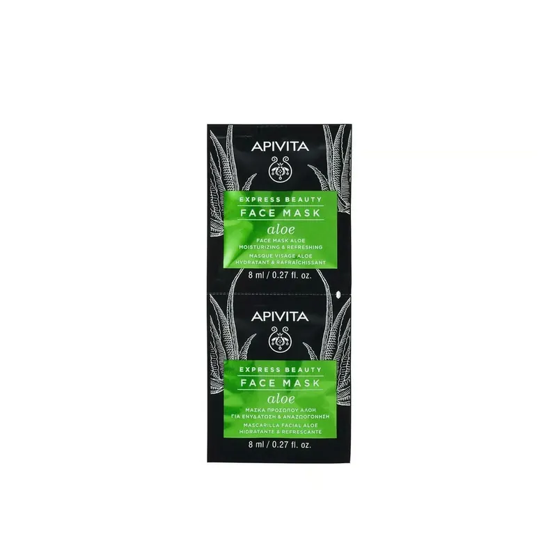 Suoraan Valmistajalta APIVITA Express Beauty Kasvonaamio Aloe 2x8ml Suomi Toimitus