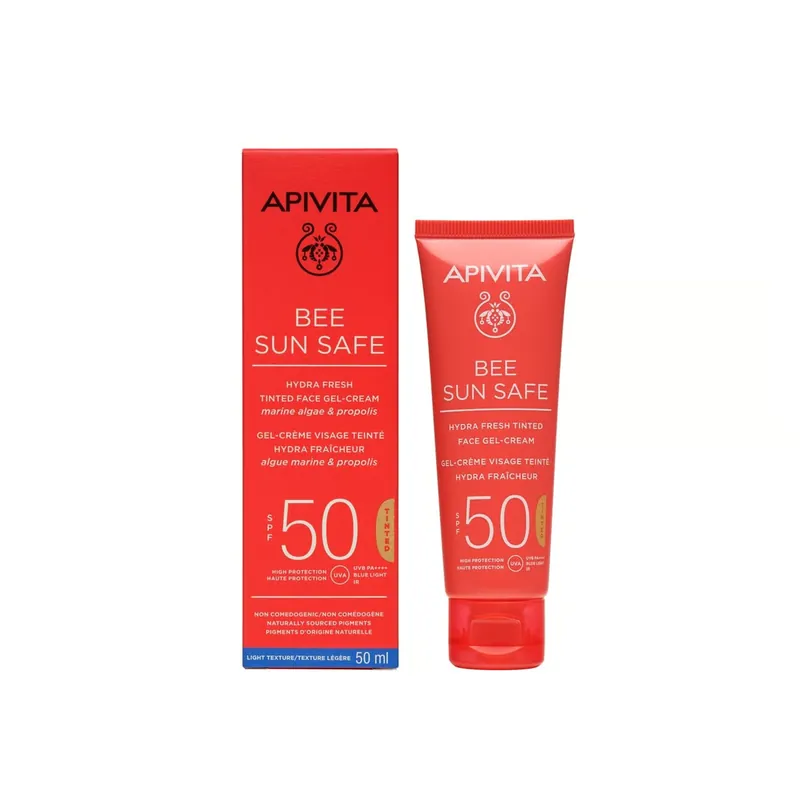 APIVITA Bee Sun Safe Hydra Fresh Sävyttävä Kasvogeelivoide SPF50 50ml Suomi Toimitus Alennus