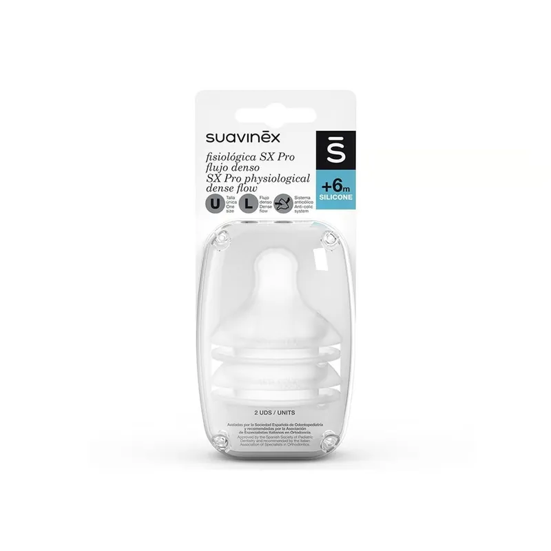 Suavinex Fysiologinen Tuttipullon Tutti Tiheä Virtaus SX Pro Silikoni +6kk x2 Suomi Toimitus Merkkituote