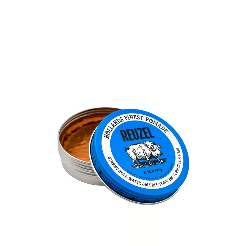 Uusi Malli Reuzel Blue High Shine Vahvasti Pitävä Vesiliukoinen Pomade Suomi Toimitus
