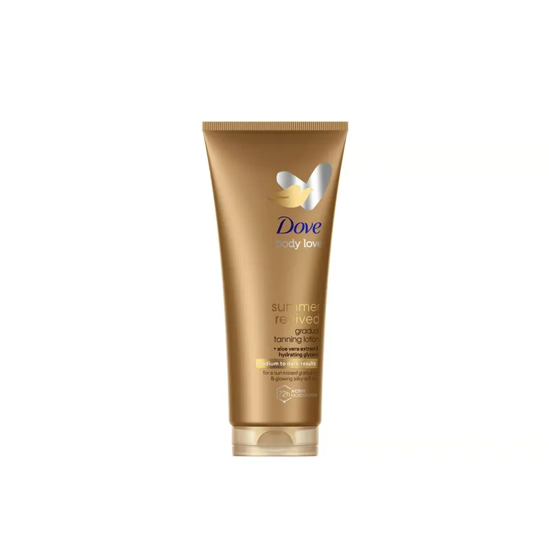 Tarjoushinta Dove Body Love Summer Revived Asteittainen Rusketusvoide Medium to Dark 200ml Suomi Toimitus