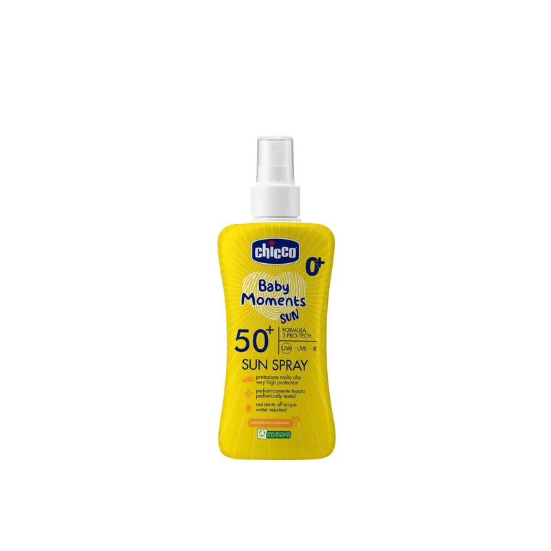 Suosittu Chicco Baby Moments Aurinkosuihke 0+ SPF50+ 150ml Suomi Toimitus