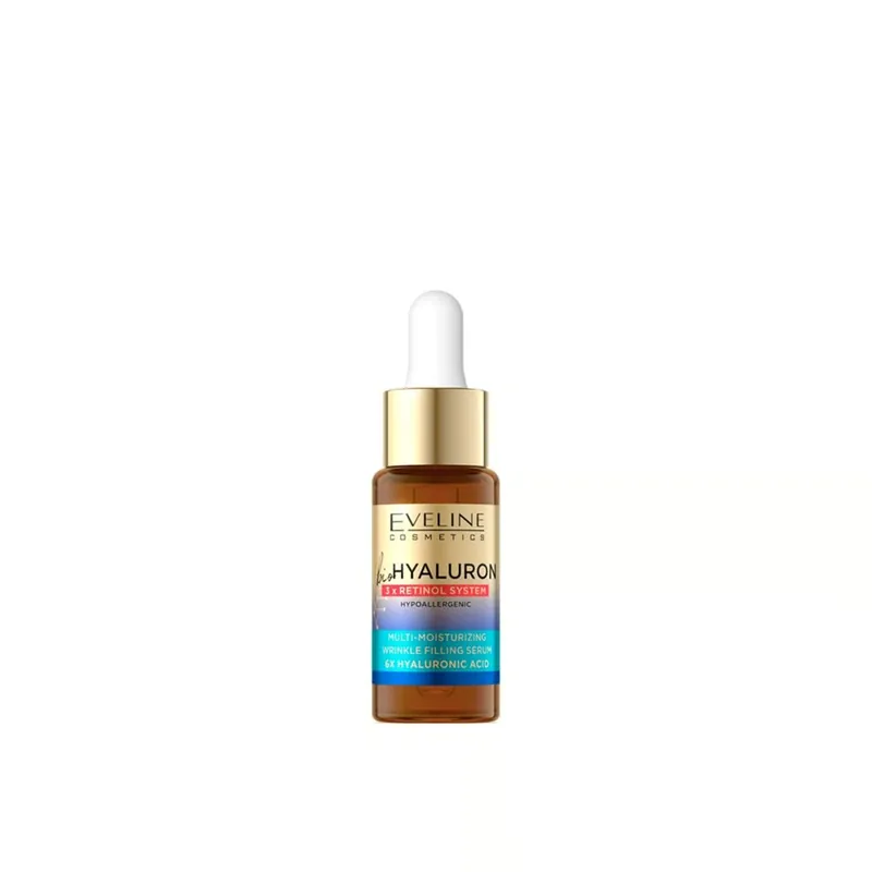 Uusi Malli Eveline Cosmetics BioHyaluron 3x Retinol System Monikosteuttava Ryppyjä Täyttävä Seerumi 18ml Suomi Toimitus