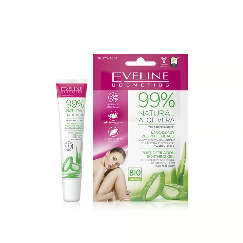 Halpa Hinta Eveline Cosmetics 99% Luonnollinen Aloe Vera Erittäin Hellävarainen Kasvojen Depilaatiosetti Suomi Toimitus