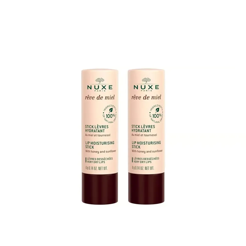Aito NUXE Rêve de Miel Kosteuttava Huulipuikko 4g x2 Suomi Toimitus