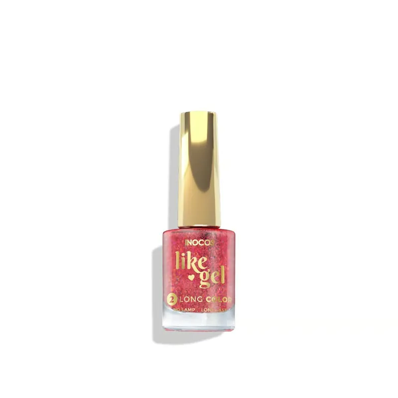Vain Rajoitetun Ajan INOCOS Like Gel 2 Long Kynsilakka 157 Red Glitters Mix 11ml Suomi Toimitus