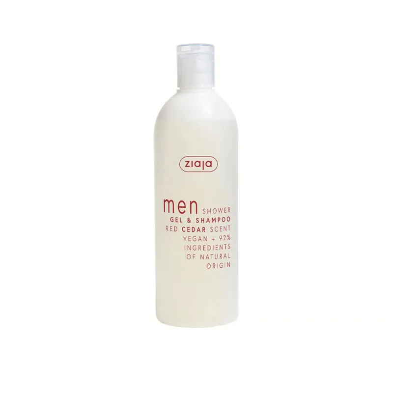 Ziaja Men Suihkugeeli & Shampoo Punainen Setri 400ml Suomi Toimitus Alkuperäinen