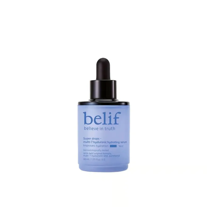 Bestseller belif Super Drops Multi-7 Hyaluronihappo Kosteuttava Seerumi 30ml Suomi Toimitus