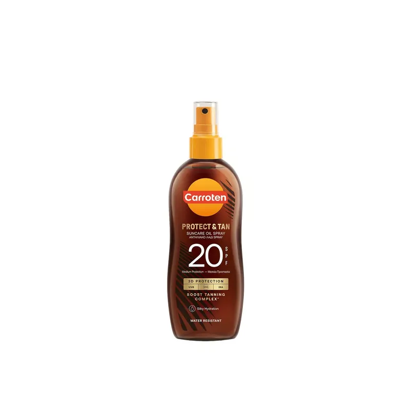 Carroten Protect & Tan Suojaava Ruskettava Öljysuihke SPF20 150ml Suomi Toimitus Heti Saatavilla