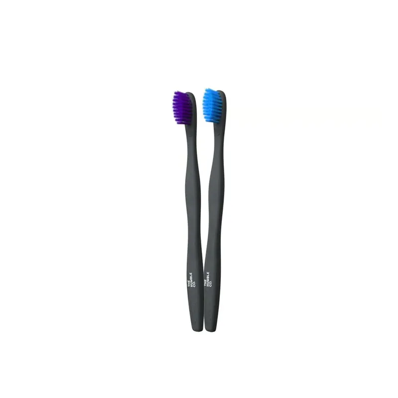 Korkea Laatu The Humble Co. Humble Brush Kasvipohjaiset Materiaalit Pehmeä Hammasharja Purple/Blue x2 Suomi Toimitus