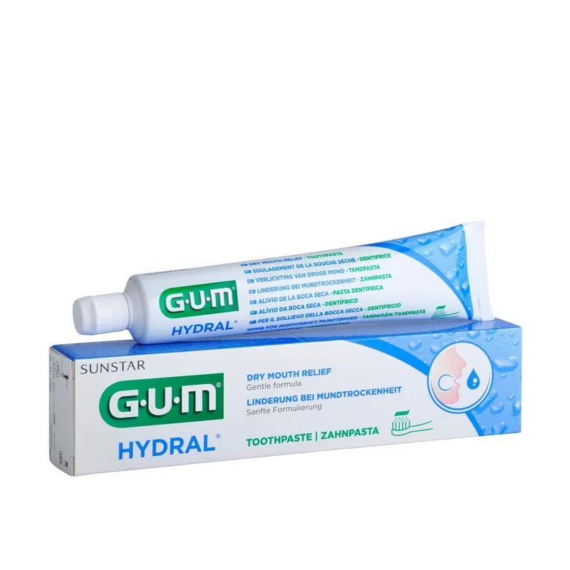 Uusi Kokoelma GUM Hydral Kuivan Suun Helpotus Hammastahna 75ml Suomi Toimitus