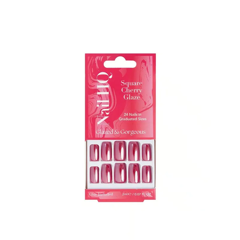 Nail HQ Glazed & Gorgeous Neliönmuotoiset Cherry Glaze -tekokynnet x24 Suomi Toimitus Eniten Myyty