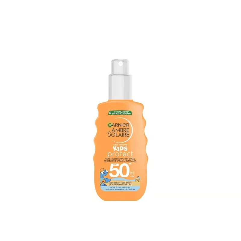 Edullinen Garnier Ambre Solaire Kids Protect Erittäin Korkea Suojaustaso Suihke SPF50+ Suomi Toimitus