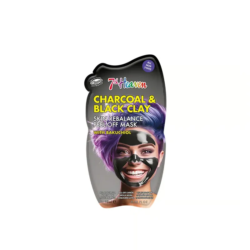 Heti Saatavilla 7th Heaven Charcoal & Black Clay Ihoa Tasapainottava Kuoriva Peel-Off-Naamio Bakuchiolilla 10ml Suomi Toimitus
