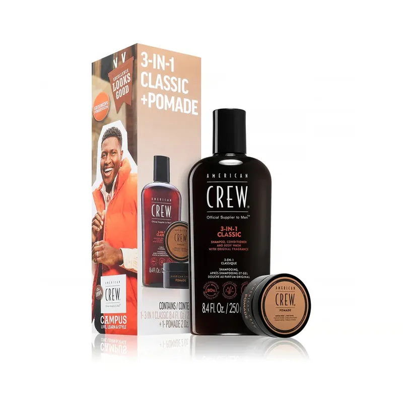 American Crew 3-In-1 Classic + Pomade Duo -pakkaus Suomi Toimitus Sertifioitu