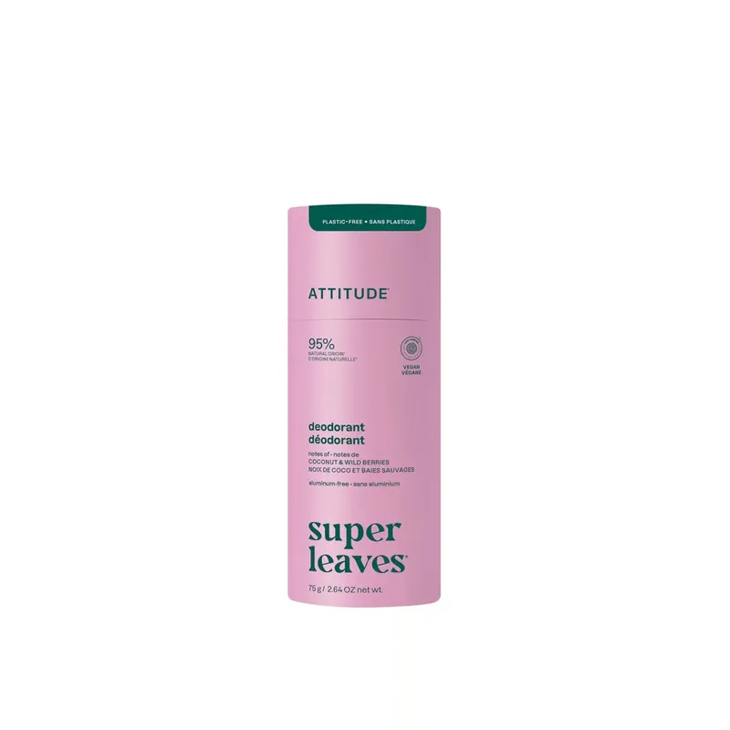 ATTITUDE Super Leaves Deodorantti Coconut & Wild Berries 75g Suomi Toimitus Suoraan Valmistajalta