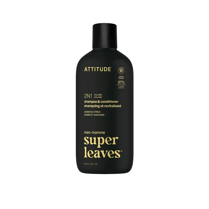 ATTITUDE Super Leaves Men 2-In-1 Shampoo & Hoitoaine Volyymi Amber & Citrus 415ml Suomi Toimitus Suoraan Valmistajalta