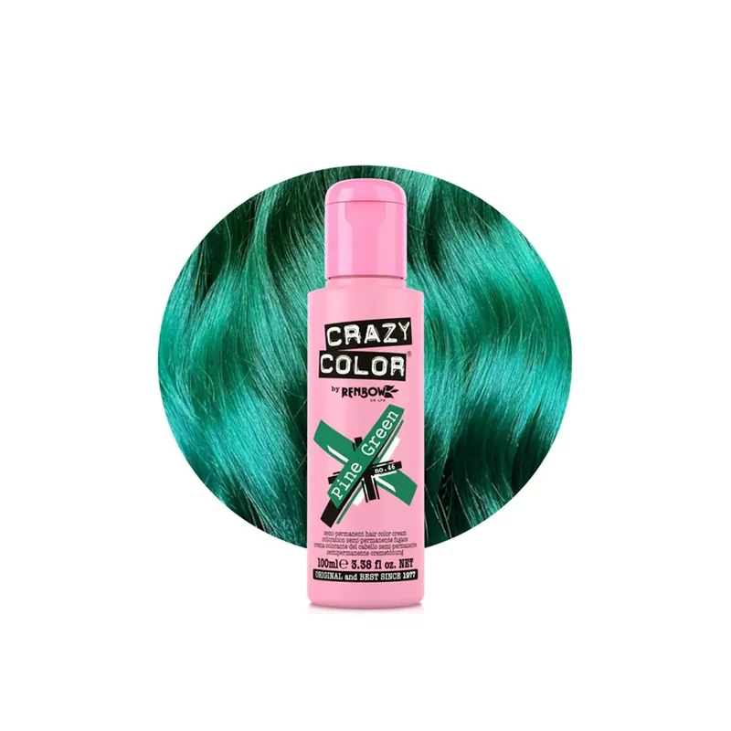 Crazy Color Semi-Permanentti Hiusvärivoide 46 Pine Green 100ml Suomi Toimitus Pakollinen (Must-Have)