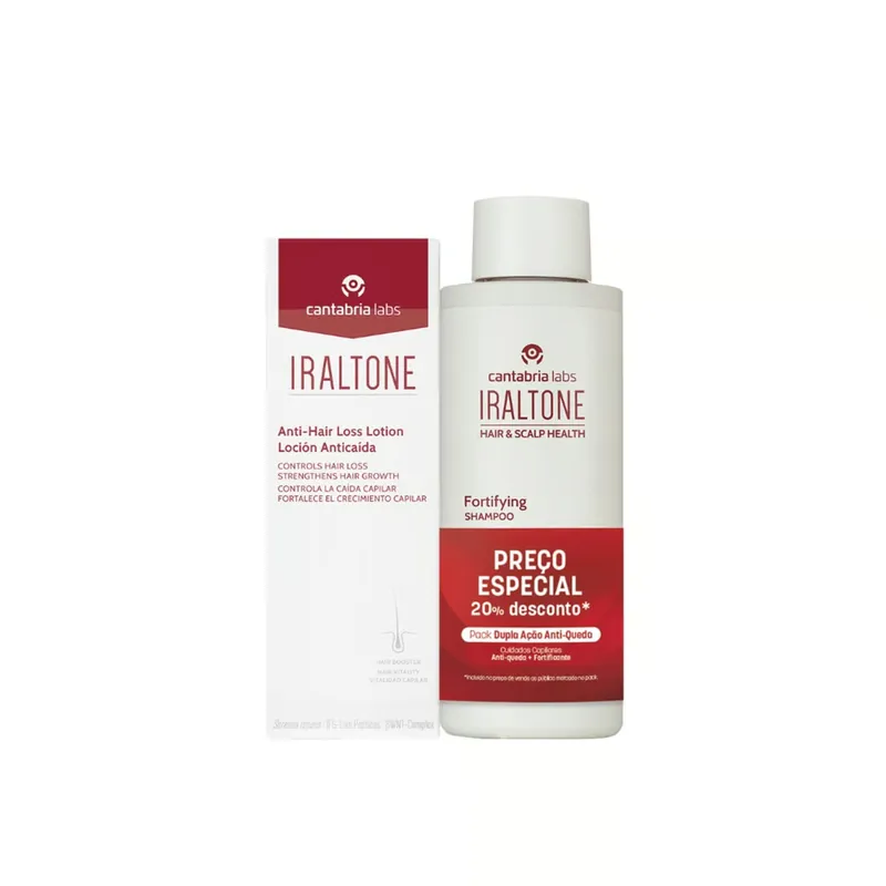 Iraltone Hiustenlähtöä Ehkäisevä Hoitoneste 100ml + Iraltone Vahvistava Shampoo 200ml Suomi Toimitus Kampanjahinta