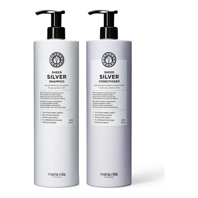 Maria NilaSheer Silver SetShampoo 1000ml, Conditioner 1000ml 2000 ml Vain Tänään