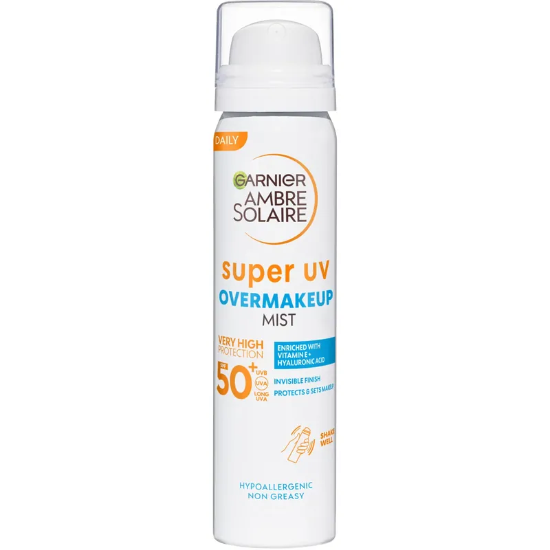 GarnierAmbre Solaire Super UV Over Makeup Protection Mist with Hyaluronic Acid SPF50+ 75 ml Eniten Myyty