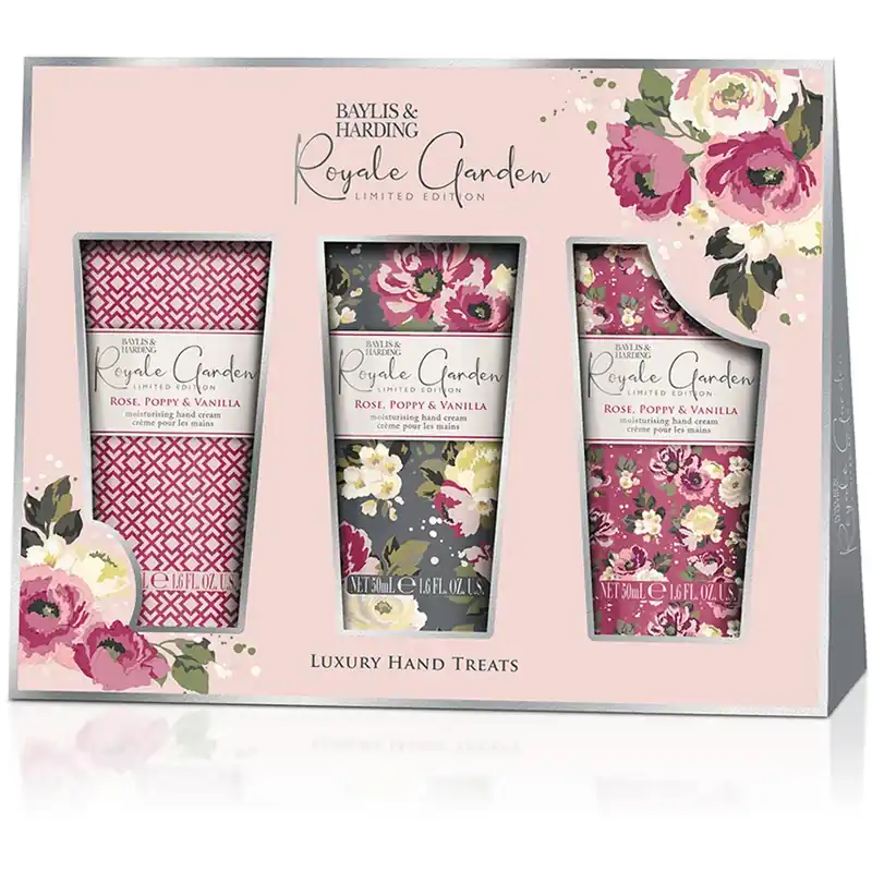 Vain Rajoitetun Ajan Baylis & HardingRoyale Garden RosePoppy & Vanilla 3 Hand Cream Set 150 ml