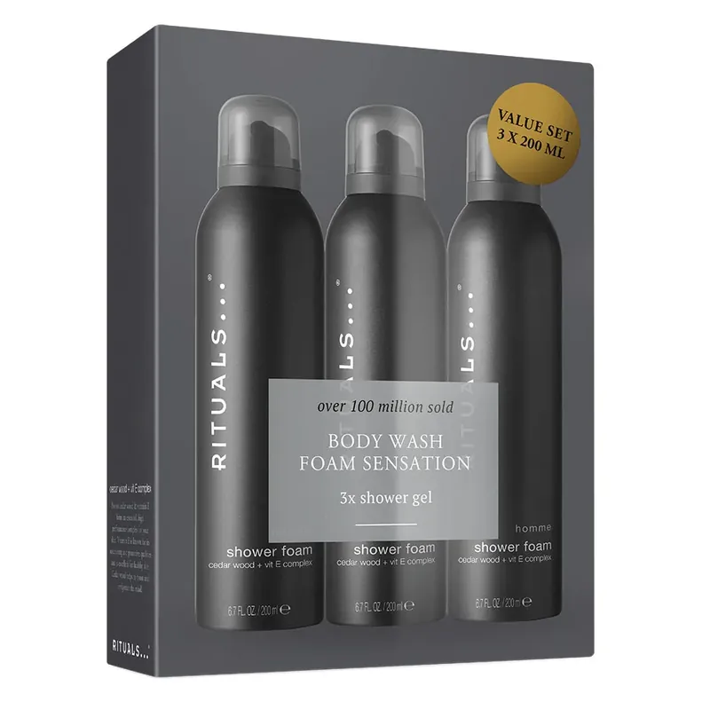 Homme Shower Foam Value Pack3x200 ml Suosittu