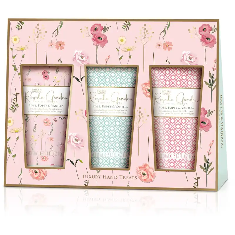 Baylis & HardingRoyale Garden Rose, Poppy & Vanilla Hand Cream Trio Gift Set 150 ml Alennettu