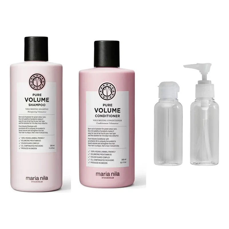 Rajoitettu Tarjous Maria NilaPure Volume Routine To-Go SetShampoo 350 ml, Conditioner 300 ml & Travel Bottle