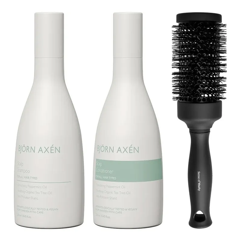 Björn AxénScalp Care & Styling EssentialsShampoo 250 Ml, Conditioner 250 ml & Blowout Brush Eniten Myyty