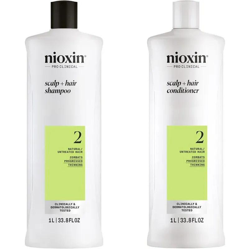 Suoraan Valmistajalta NioxinSystem 2 Hair Care SetShampoo & Conditioner 2000 ml