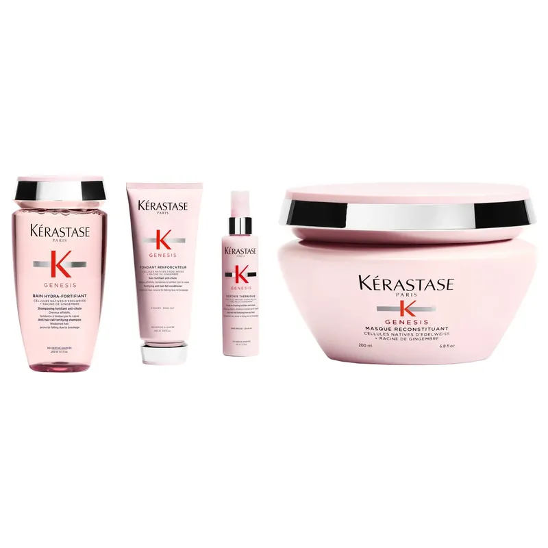Asiakkaiden Suosikki KérastaseStrengthening Hair Repair Essentials SetShampoo 250ml, Conditioner 200ml, Mask 200ml, Heat Protectant 150ml 800 ml