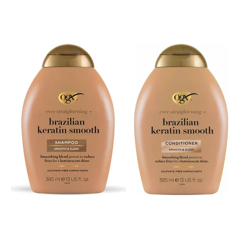 OGXBrazilian Keratin Smooth Hair DuoShampoo 385 ml & Conditioner 385 ml 770 ml Pakollinen (Must-Have)