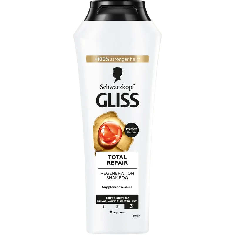 Viikonlopputarjous SchwarzkopfGliss Regeneration Shampoo Total Repairfor Dry Hair & Damaged Hair 250 ml
