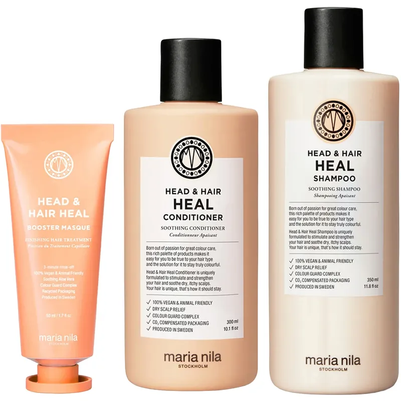 Korkea Laatu Maria NilaHead & Hair Heal TrioShampoo 350ml, Conditioner 300ml, Booster Masque 50ml 700 ml
