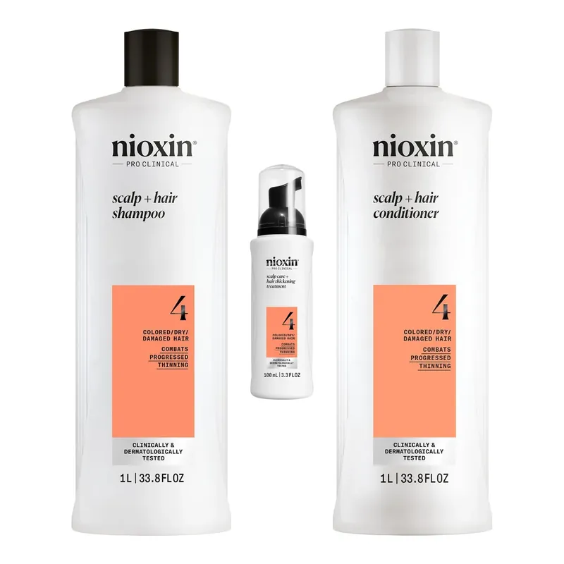 NioxinThicker Hair System – Shampoo, Treatment & ConditionerShampoo 1000 Ml, Scalp Treatment 100 Ml, Conditioner 1000 ml 2100 ml Asiakkaiden Suosikki