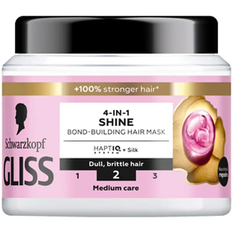 Älä Missaa SchwarzkopfGliss 4-In-1 Shine Bond-Building Hair Mask 400 ml
