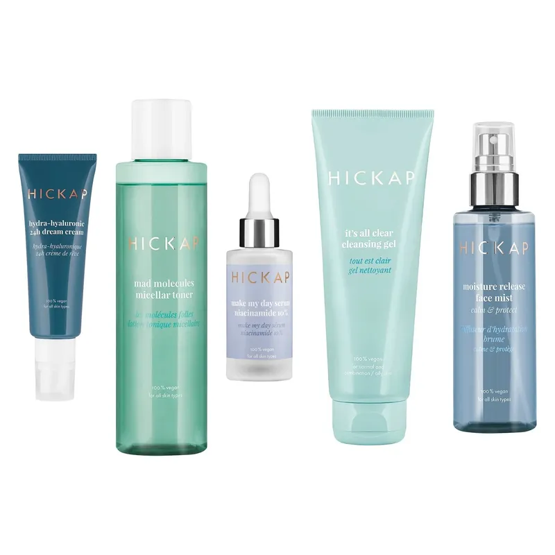 Turvallinen Maksu HickapThe Complete Routine - NormalCream 50ml, Micellar toner 150ml, Serum 30ml, Cleansing gel 125ml, Face mist 100ml 455 ml