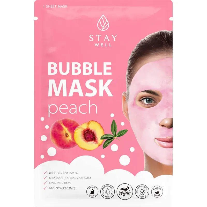 Uusi Malli Stay WellDeep Cleansing Bubble Mask Peach1pcs 20 g