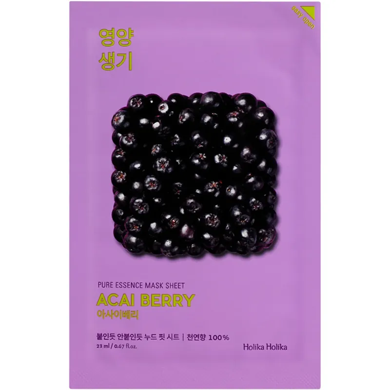 Sertifioitu Holika HolikaPure Essence Sheet MaskAcai Berry 20 ml