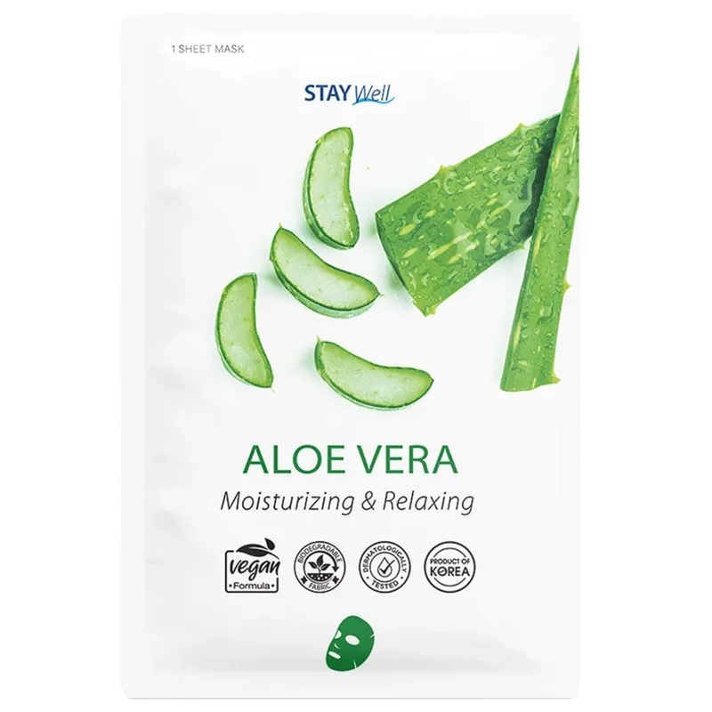Korkea Laatu Stay WellVegan Sheet Mask Aloe 1 pcs