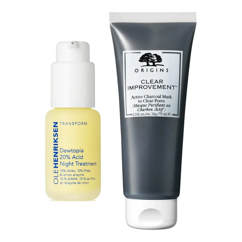 Viikonlopputarjous Ole HenriksenClarify & Renew Night RitualNight Treatment 30 ml & Charcoal Mask 75 ml 105 ml