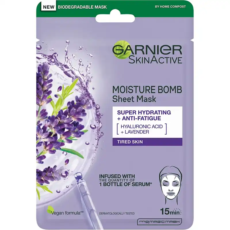Ajankohtainen GarnierSkin Active Moisture Bomb Tissue MaskLavender 28 g