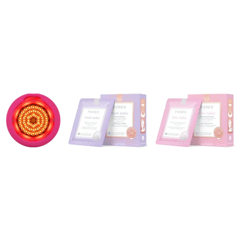 Nopea Toimitus FOREOLED Mask Ritual Starter SetDevice & 12 Masks (Youth Junkie & Glow Addict)