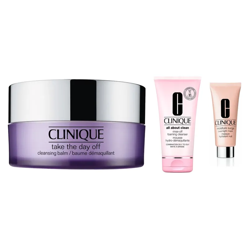 CliniqueComplete Cleanse & Hydrate Skincare SetCleansing Balm 125 Ml, Foaming Cleanser 150 Ml, Overnight Mask 100 ml 375 ml Pikatoimitus