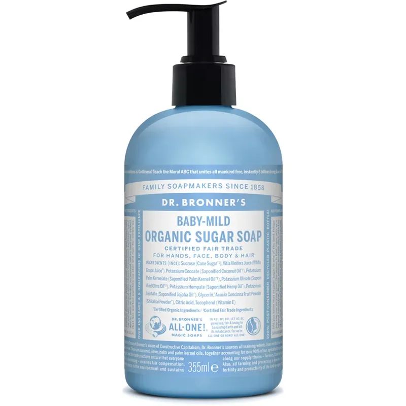 Erikoistarjous Dr. Bronner‘sOrganic Sugar SoapBaby-Mild (unscented) 355 ml