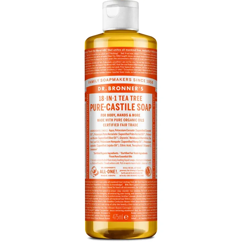 Uusi Kokoelma Dr. Bronner‘sPure Castile Liquid SoapTea Tree 475 ml