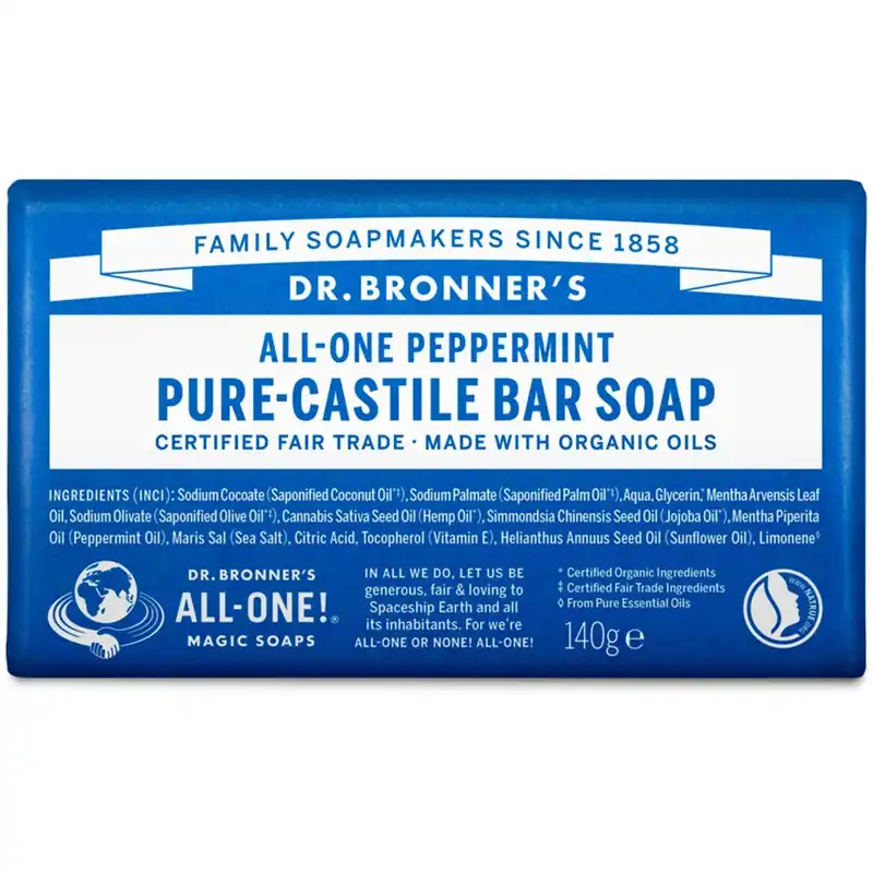 Turvallinen Maksu Dr. Bronner‘sBar SoapPeppermint 140 g