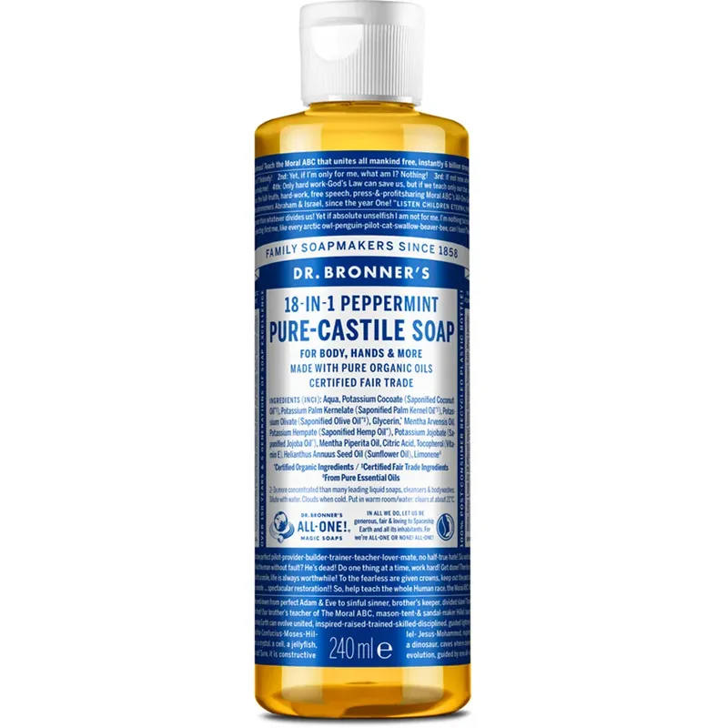 Uutuus Dr. Bronner‘sPure Castile Liquid SoapPeppermint 240 ml